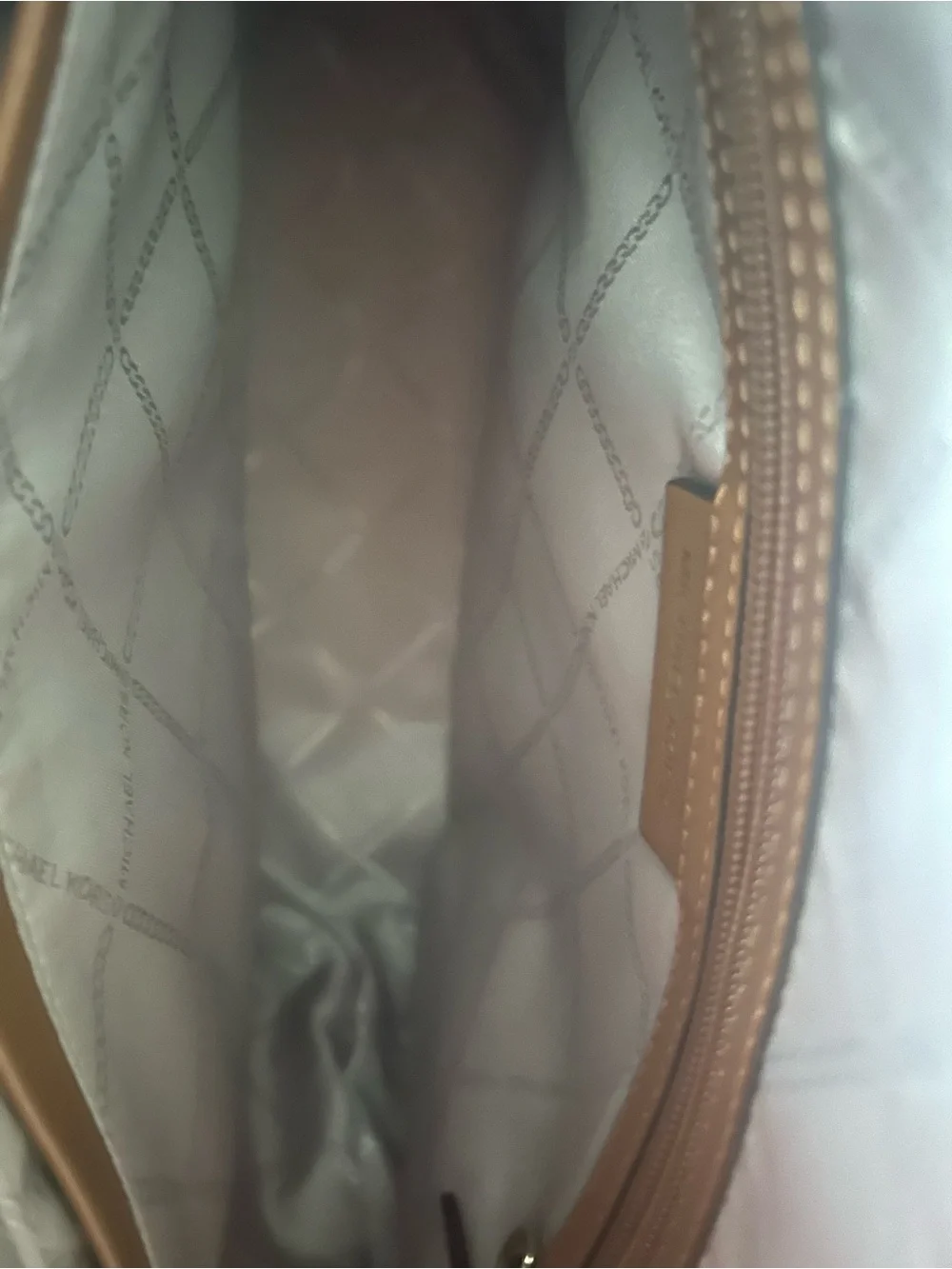 Michael Kors Signature Logo Tote in Beige with Brown Trim (New without tag) - Picture 5 of 5